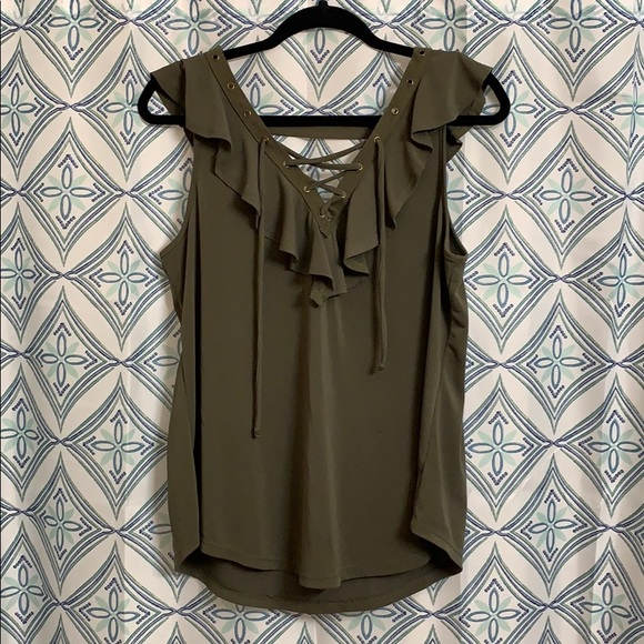 A. Byer Tops - Olive green tank top/blouse